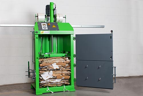 phs waste kit green baler with plastic wrapping inside